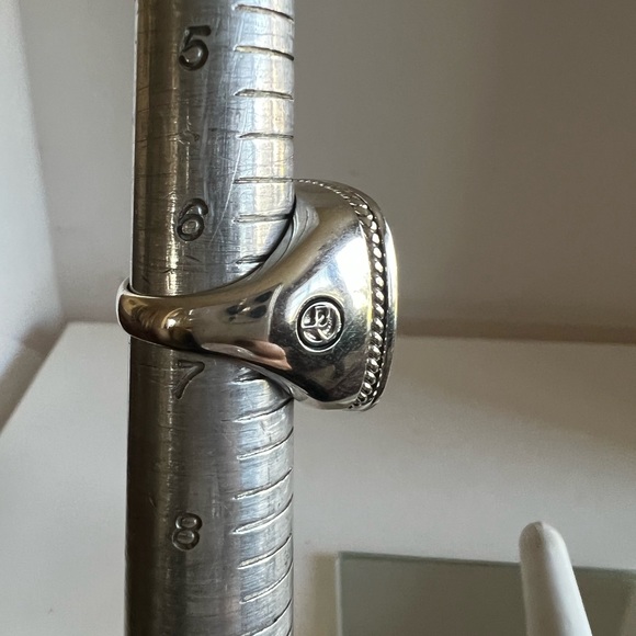 David Yurman 20mm sterling silver diamond amethyst ring NEW⭐️ - Picture 5 of 10